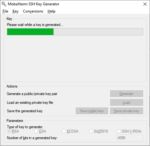 Create SSH key pair with windows - step 2