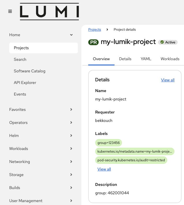 Labels web UI