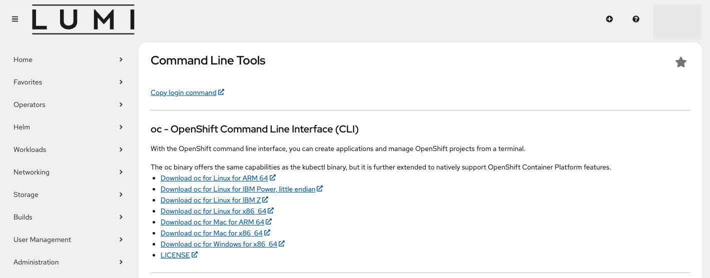 LUMI_K command Line Tools page