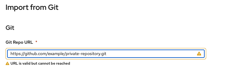 Import git error