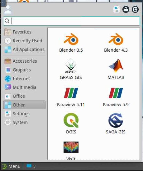 Apps available in the LUMI-D partition